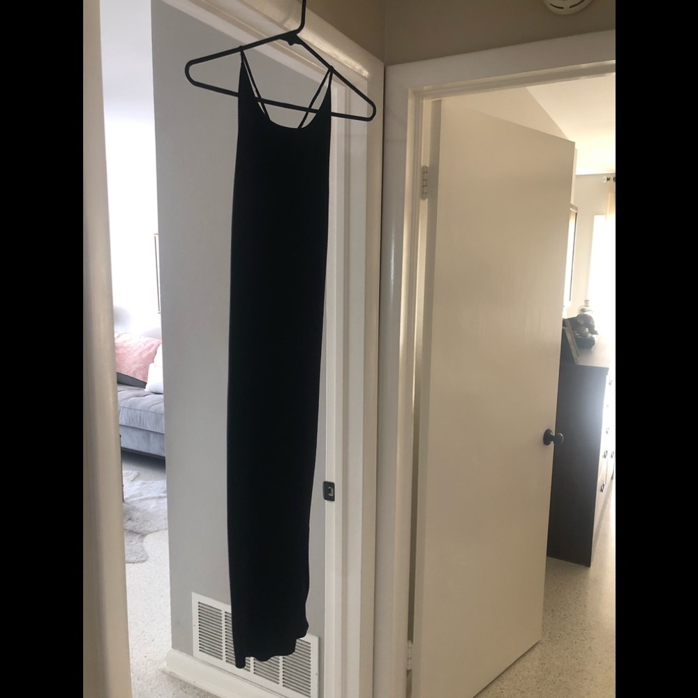 Wildflower Black knit midi dress NWT